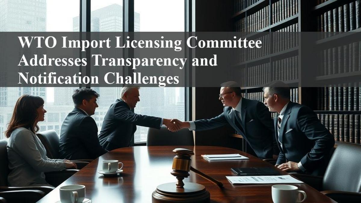 WTO Import Licensing Committee Addresses Transparency and Notification Challenges